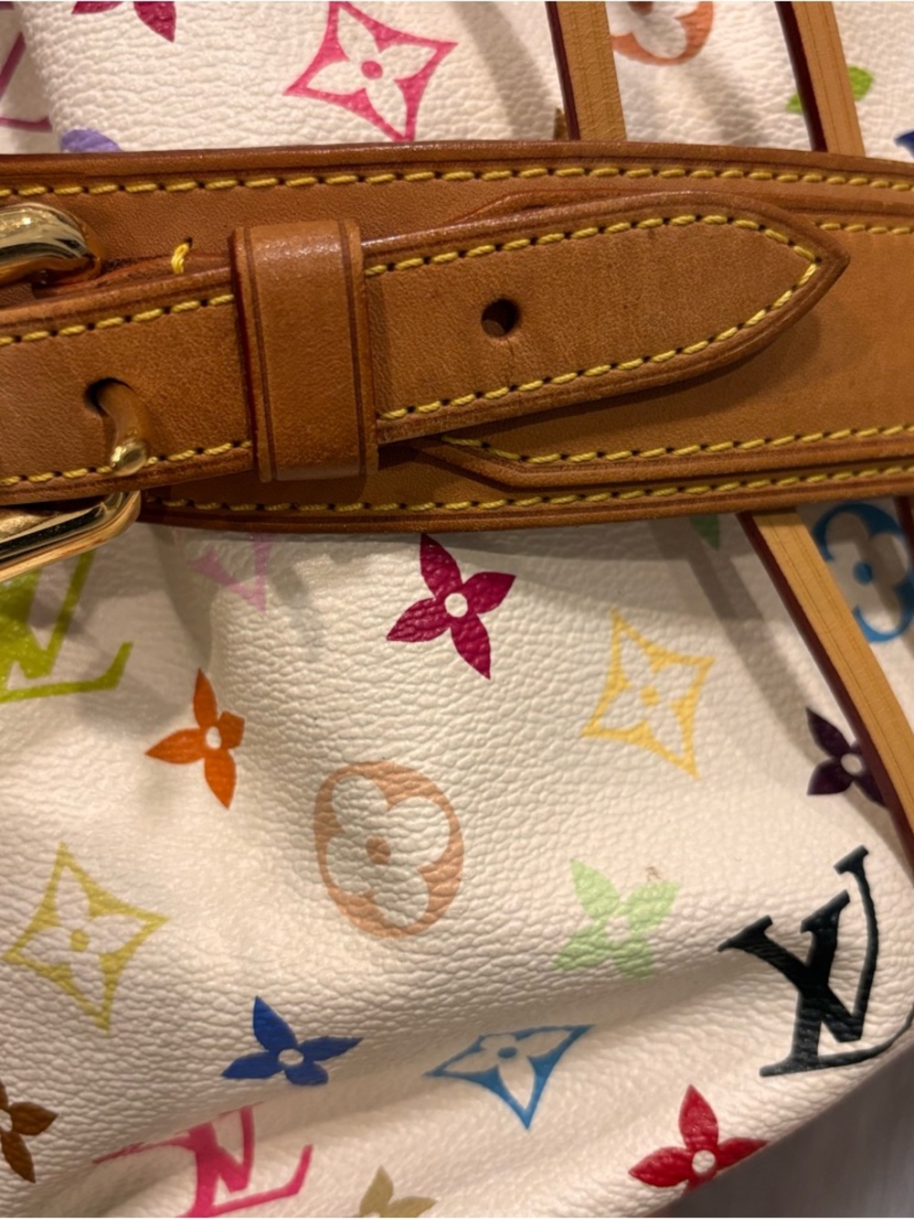 Louis Vuitton x Takashi Murakami White Multicolore Canvas Petit Noé - Picture 13 of 16